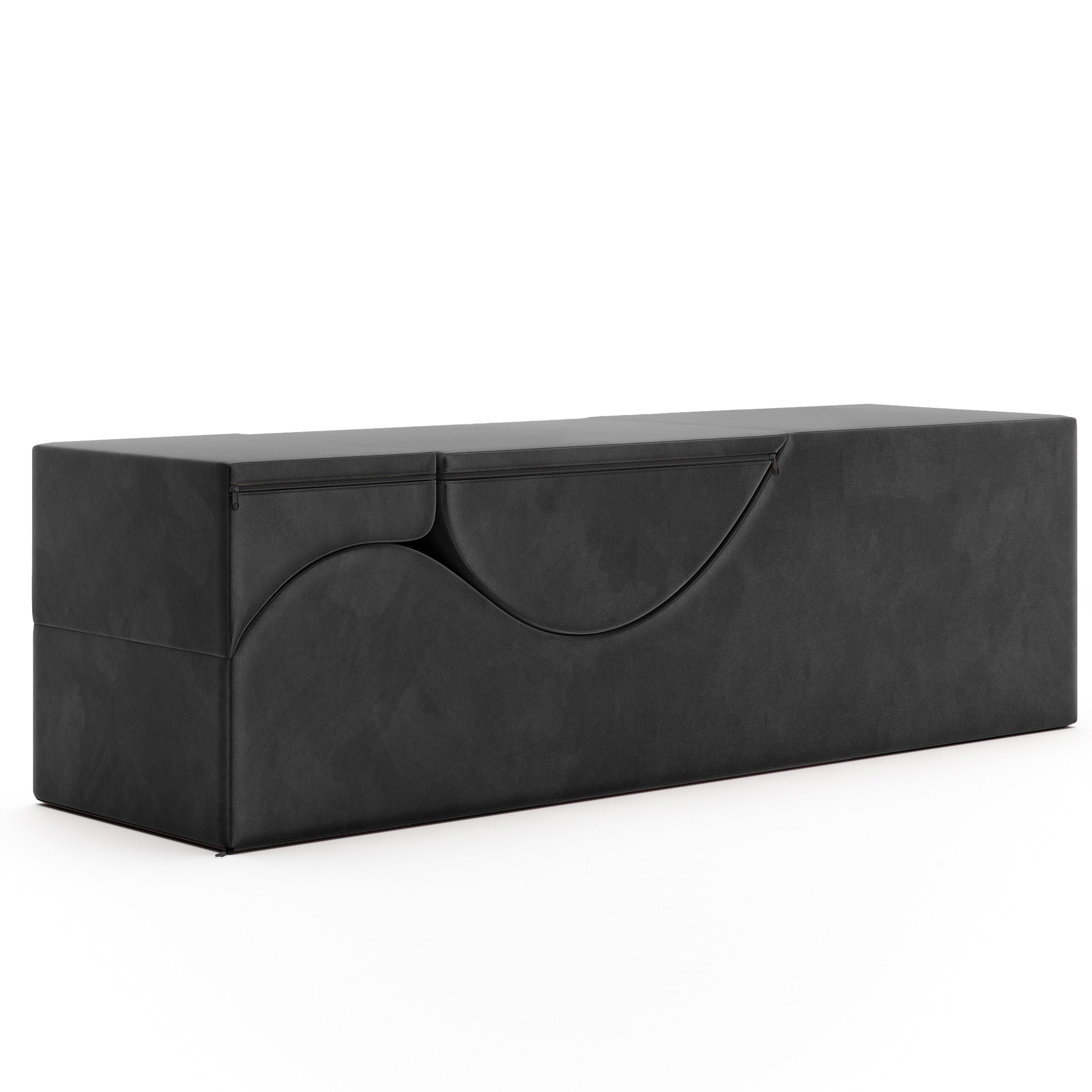 Aria Flip Chaise 18 Inch Wide - Convertible Sex Chair and Bed Bench, Black
