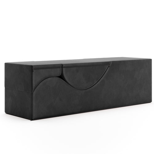 Aria Flip Chaise 18 Inch Wide - Convertible Sex Chair and Bed Bench, Black